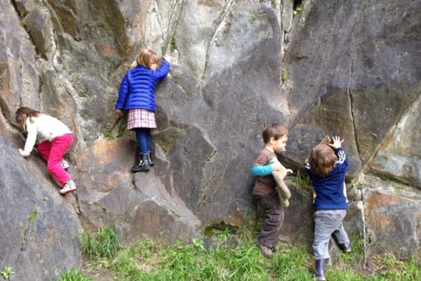 kids on rocks