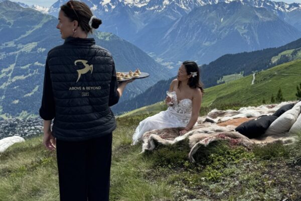 adventure wedding picnic for two in verbier