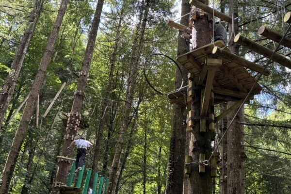 High ropes course in the alps kids activity