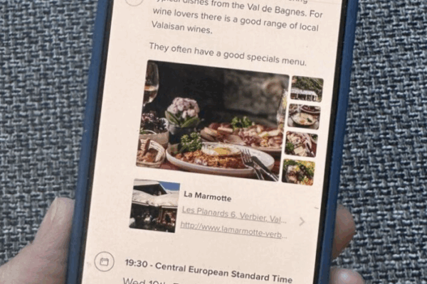 restaurant itinerary verbier